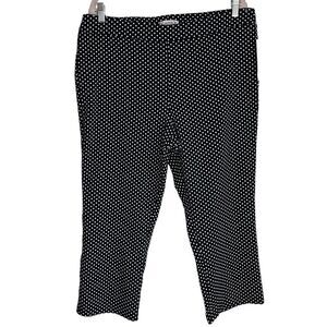 NWT NANETTE LEPORE PANTS CROPPED POLKA DOTS SIZE XL BLACK